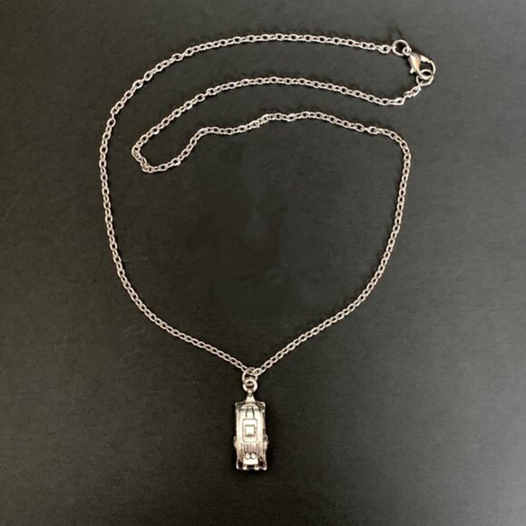 Better World Boutique Jewelry - Vintage Happy Camper Necklace Silver Travel Trailer RV Charm 20 In Chain NEW